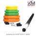 Комплект за body pump - лост с метални тежести с гумено покритие COLOUR 